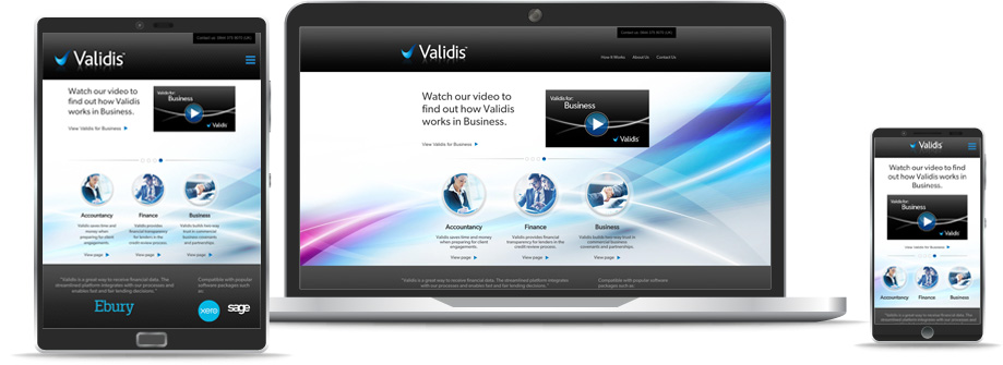 Validis Website on a range of devices